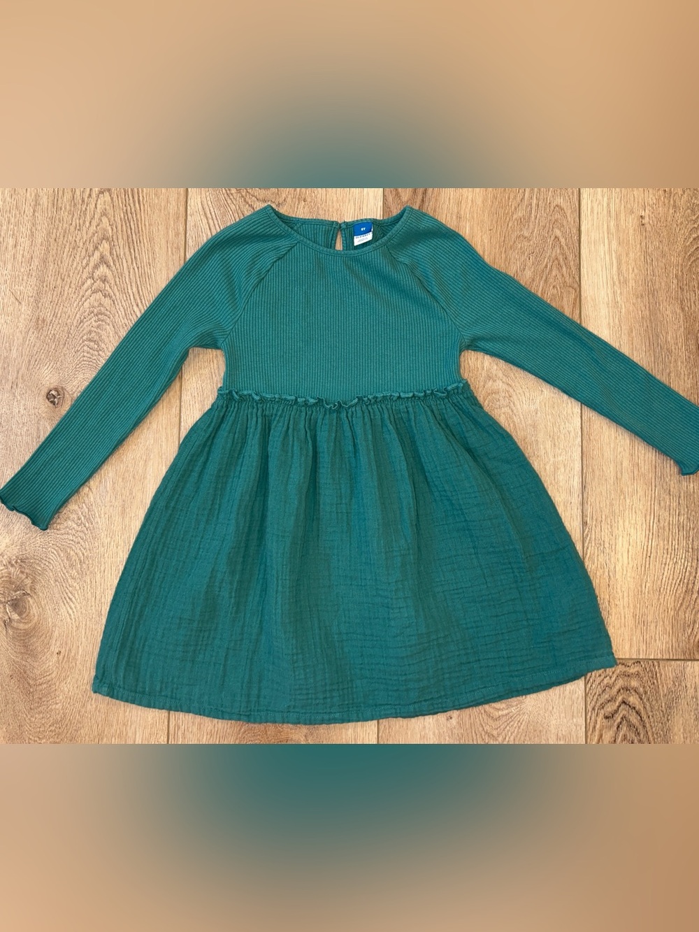 Old Navy Teal Long-Sleeve Girls Dress